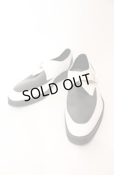 画像1: FUGA / レザーモンクストラップシューズ 42（約26.5cm） ブラックｘホワイト O-25-12-16-063-FU-sho-YM-ZT-S002 (1)