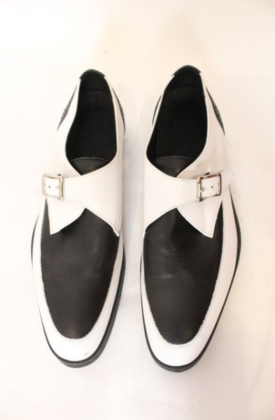 画像2: FUGA / レザーモンクストラップシューズ 42（約26.5cm） ブラックｘホワイト O-25-12-16-063-FU-sho-YM-ZT1216R (2)