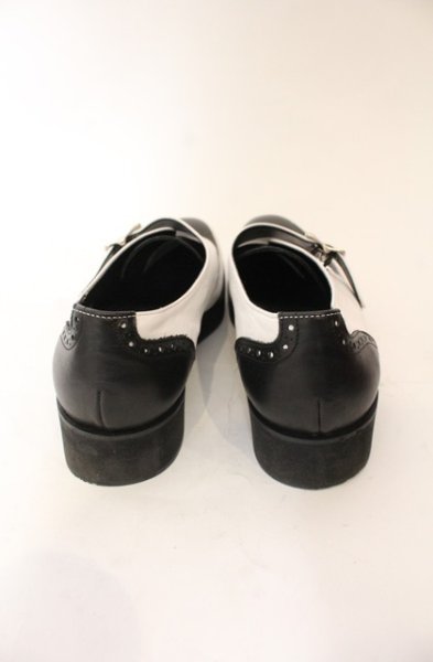 画像3: FUGA / レザーモンクストラップシューズ 42（約26.5cm） ブラックｘホワイト O-25-12-16-063-FU-sho-YM-ZT1216R (3)