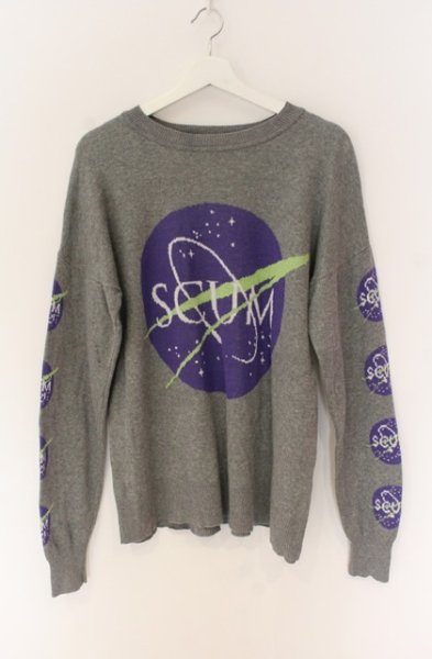 画像1: NO ID. BLACK / SCUM ニットプルオーバー ONE グレー O-25-12-16-010-NO-to-YM-ZT1216Q (1)