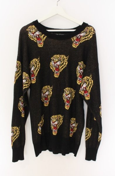 画像1: NO ID. BLACK / タイガードットニットプルオーバー 1 ブラック O-25-12-16-011-NO-to-YM-ZT1216Q (1)