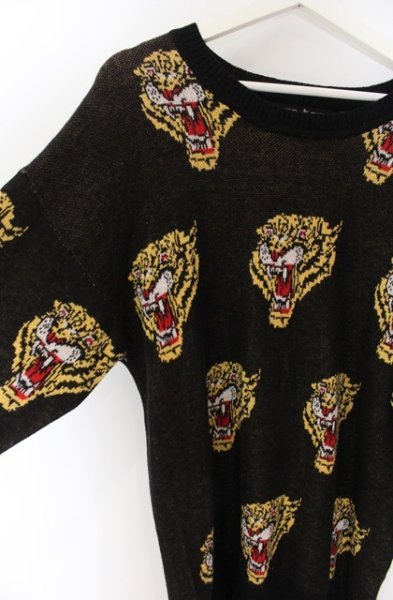 画像2: NO ID. BLACK / タイガードットニットプルオーバー 1 ブラック O-25-12-16-011-NO-to-YM-ZT1216Q (2)