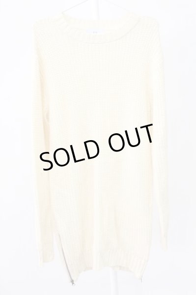 画像1: KMK(KINGLY MASK) / 裾ZIPロングプルオーバーニット M アイボリー T-25-12-19-001-KM-to-YM-ZT274 (1)