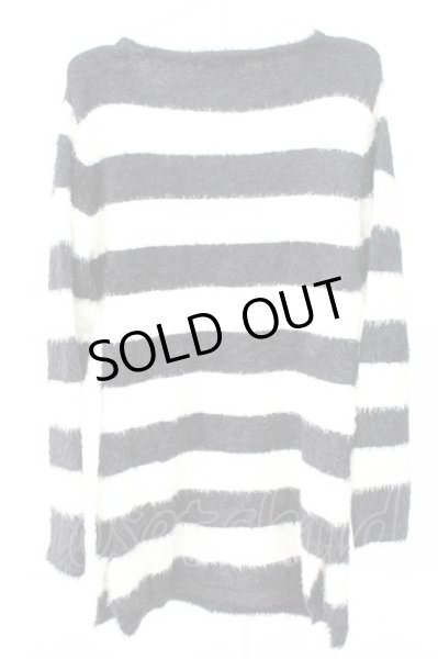 画像2: CIVARIZE / シャギーボーダーニットソー 46 ホワイトｘブラック T-25-12-19-002-CI-to-YM-ZT (2)