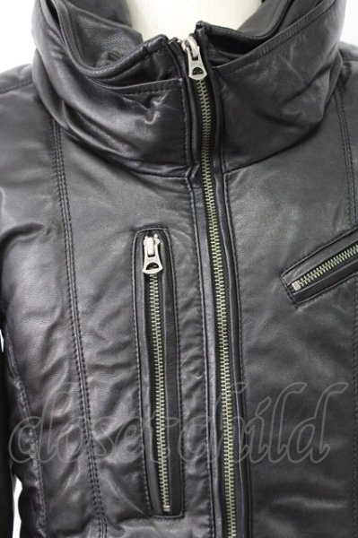 画像4: CIVARIZE / ゴートレザー宇宙襟ダウンジャケット 44 ブラック T-25-12-19-020-CI-ou-YM-ZT (4)