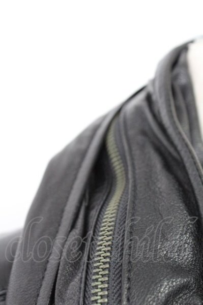 画像6: CIVARIZE / ゴートレザー宇宙襟ダウンジャケット 44 ブラック T-25-12-19-020-CI-ou-YM-ZT (6)