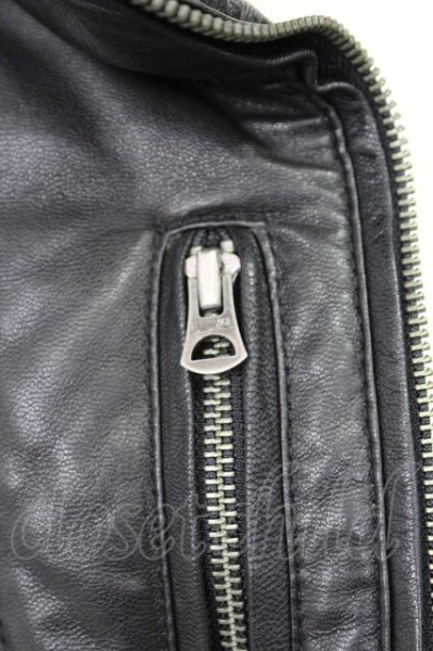 画像7: CIVARIZE / ゴートレザー宇宙襟ダウンジャケット 44 ブラック T-25-12-19-020-CI-ou-YM-ZT (7)