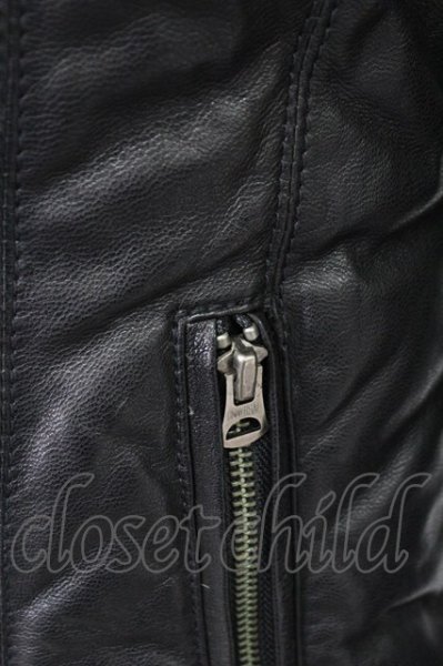 画像8: CIVARIZE / ゴートレザー宇宙襟ダウンジャケット 44 ブラック T-25-12-19-020-CI-ou-YM-ZT (8)