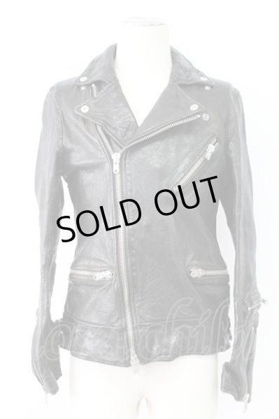 画像1: FUGA / EXISTENCIA ラムレザーダブルライダースジャケット 44 ブラック T-25-12-19-021-FU-ou-YM-ZT (1)