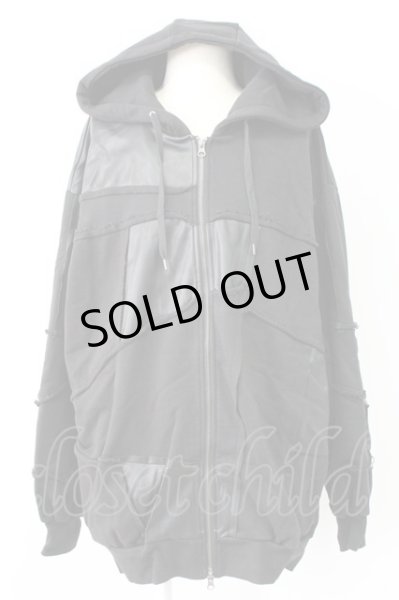 画像1: CIVARIZE / PUパッチワークZIPUPパーカー F ブラック T-25-12-19-022-CI-ou-YM-ZT-M100 (1)