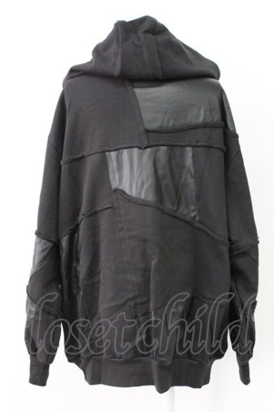 画像2: CIVARIZE / PUパッチワークZIPUPパーカー F ブラック T-25-12-19-022-CI-ou-YM-ZT (2)