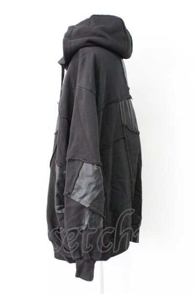 画像3: CIVARIZE / PUパッチワークZIPUPパーカー F ブラック T-25-12-19-022-CI-ou-YM-ZT (3)