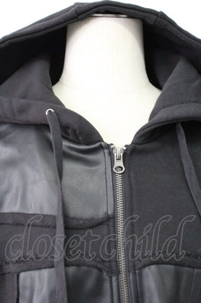 画像4: CIVARIZE / PUパッチワークZIPUPパーカー F ブラック T-25-12-19-022-CI-ou-YM-ZT (4)