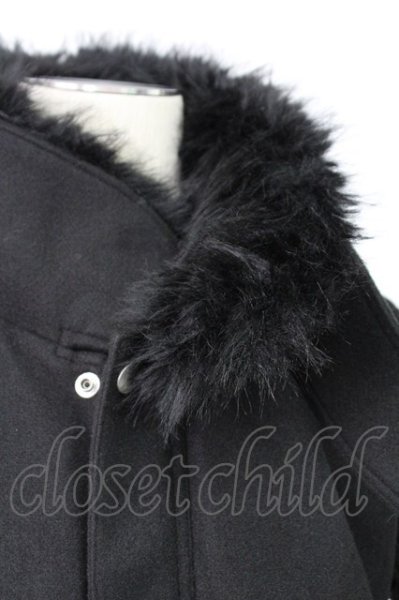 画像5: NO ID. BLACK / ハイネックエコファーライダースジャケット 2 ブラック T-25-12-19-023-NO-ou-YM-ZT (5)