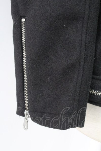 画像7: NO ID. BLACK / ハイネックエコファーライダースジャケット 2 ブラック T-25-12-19-023-NO-ou-YM-ZT (7)