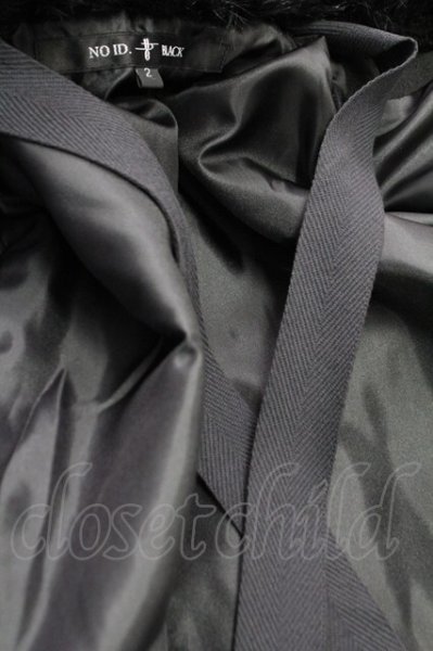 画像10: NO ID. BLACK / ハイネックエコファーライダースジャケット 2 ブラック T-25-12-19-023-NO-ou-YM-ZT (10)