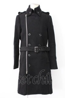 【新品未使用】CIVARIZE/バイカラーメルトンウールトレンチコート/ブラック 70726f647563742f6d732d742d3235