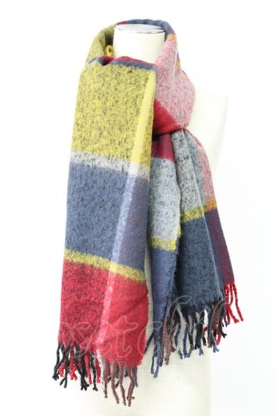 画像1: NO ID. / アクリルニットマフラー  マルチ T-25-12-19-029-NO-0-YM-ZT (1)