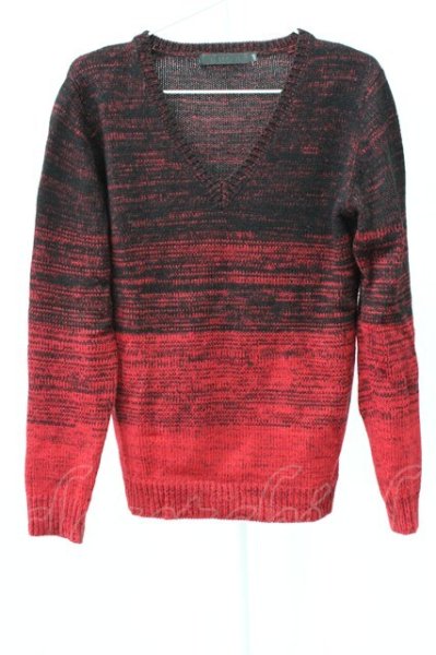 画像1: FUGA / Ortitude グラデーションVネックニット 46 レッド T-25-12-19-005-FU-to-YM-ZT (1)