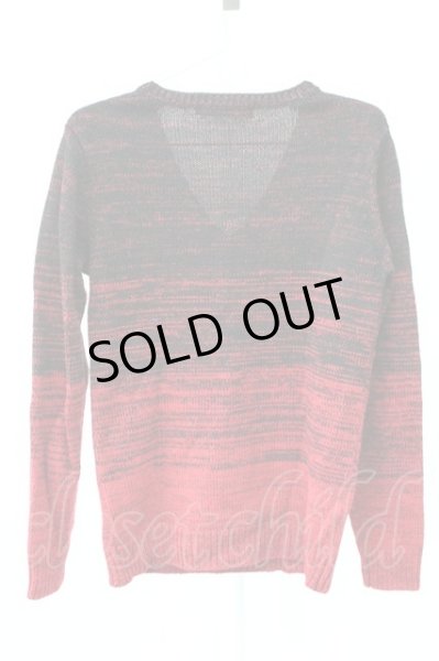 画像2: FUGA / Ortitude グラデーションVネックニット 46 レッド T-25-12-19-005-FU-to-YM-ZT274 (2)