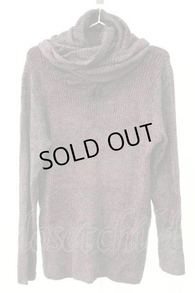 画像1: FUGA / Apologue フェザーヤーンドレープオフタートルネックニット 46 ブラックｘレッド T-25-12-19-008-FU-to-YM-ZT (1)