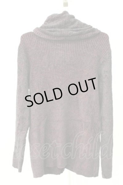 画像2: FUGA / Apologue フェザーヤーンドレープオフタートルネックニット 46 ブラックｘレッド T-25-12-19-008-FU-to-YM-ZT (2)