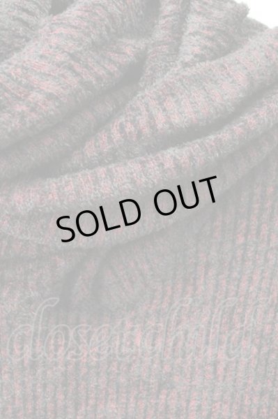 画像3: FUGA / Apologue フェザーヤーンドレープオフタートルネックニット 46 ブラックｘレッド T-25-12-19-008-FU-to-YM-ZT (3)