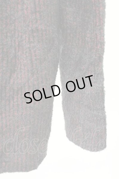 画像4: FUGA / Apologue フェザーヤーンドレープオフタートルネックニット 46 ブラックｘレッド T-25-12-19-008-FU-to-YM-ZT (4)