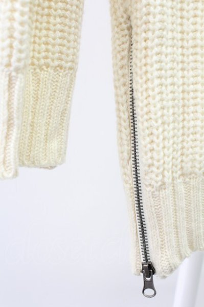画像5: KMK(KINGLY MASK) / 裾ZIPロングプルオーバーニット M アイボリー T-25-12-19-001-KM-to-YM-ZT (5)