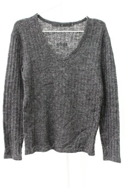 画像1: BUFFALO BOBS / MUKKU VフェザーモールVネックニットソー 1-2 グレー T-25-12-19-010-BU-to-YM-ZT (1)