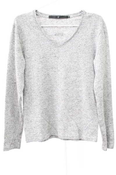 画像1: NO ID. / アクリルコットンVネックニットソー 1 グレー T-25-12-19-011-NO-to-YM-ZT (1)