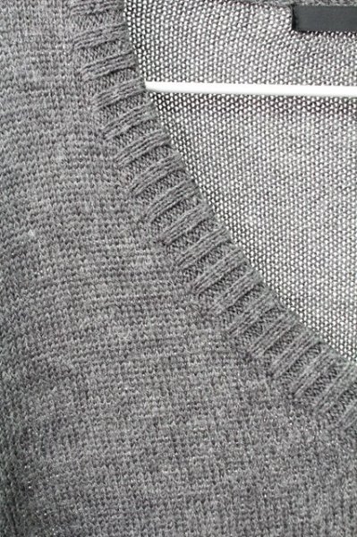 画像3: NO ID. / ウール混リブ切り替えVネックニットソー 1 グレー T-25-12-19-014-NO-to-YM-ZT (3)