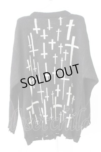 画像2: CIVARIZE / クロス総柄ダメージ加工モヘアカーディガン F ブラック T-25-12-19-017-CI-to-YM-ZT (2)