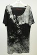 画像1: SEANA / スプラッシュプリントUネックTシャツ L ブラック T-26-05-22-027-SE-ts-YM-ZT (1)