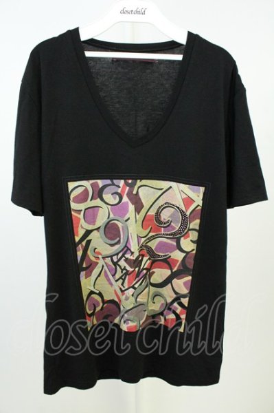 画像1: SEANA / ナンバリングVネックTシャツ XL ブラック T-26-05-22-029-SE-ts-YM-ZT (1)