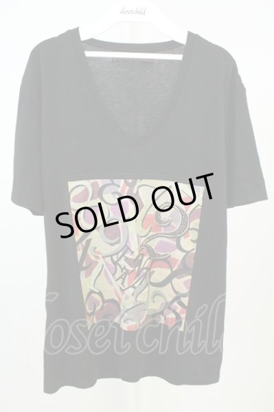 画像1: SEANA / ナンバリングVネックTシャツ XL ブラック T-26-05-22-029-SE-ts-YM-ZT130 (1)