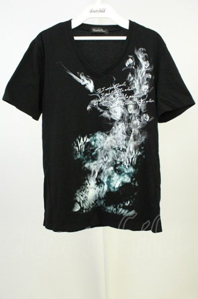 画像1: TORNADO MART / レオパードスモークフラワーTシャツ L ブラック T-26-05-22-034-TO-ts-YM-ZT (1)