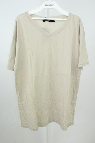 画像1: Moonage Devilment / コットンリラックスVネックTシャツ 46 ベージュ T-26-05-22-009-Mo-ts-YM-ZT (1)