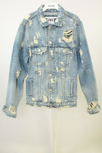 画像1: ZARA / デストロイGジャンデニムジャケット EU S インディゴ T-26-05-22-018-ZA-ja-YM-ZT (1)