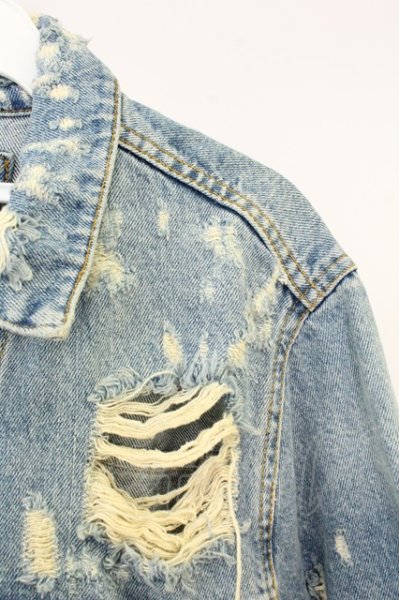 画像4: ZARA / デストロイGジャンデニムジャケット EU S インディゴ T-26-05-22-018-ZA-ja-YM-ZT (4)