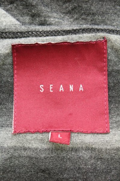 画像4: SEANA / グラデーションボーダーVネックTシャツ L グレー T-26-05-22-020-SE-ts-YM-ZT (4)