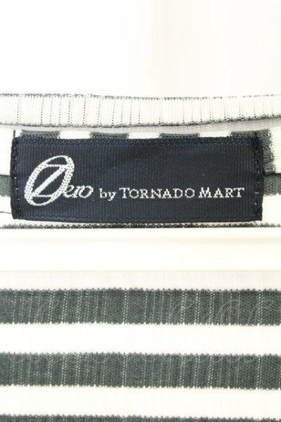 画像4: Zero by TORNADO MART / ボーダーVネックカットソー M グレーｘホワイト T-26-05-23-004-Ze-to-YM-ZT (4)