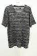 画像1: SEANA / ミックスボーダーVネックニットTシャツ L グレー T-26-05-23-010-SE-ts-YM-ZT (1)