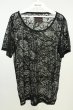 画像1: SEANA / シースルーレースジャガード裾ZIP Tシャツ L ブラック T-26-05-23-016-SE-ts-YM-ZT (1)