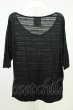 画像2: SEANA / ワイドUネックシースルーボーダーTシャツ L ブラック T-26-05-23-017-SE-ts-YM-ZT (2)