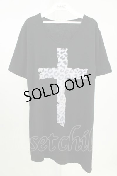 画像1: SEANA / レオパードクロスロングTシャツ L ブラック T-26-05-23-020-SE-ts-YM-ZT (1)