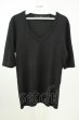 画像1: NO ID. / フライスVネックTシャツ 1 ブラック T-26-05-23-022-NO-ts-YM-ZT (1)