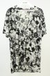 画像1: SEANA / 花柄VネックスムースTシャツ L ブラック T-26-05-23-003-SE-ts-YM-ZT (1)