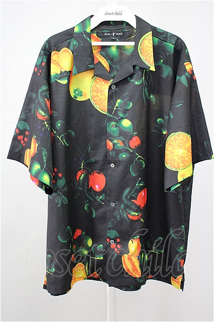 No Id Black シャツ フルーツ柄オープンカラーbig Sh メンズクローゼットチャイルド