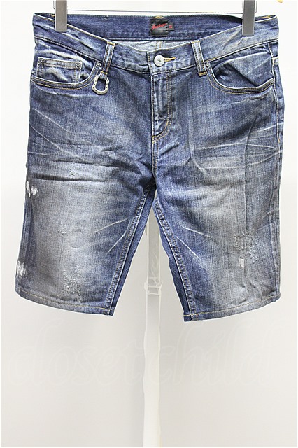 Jackrose パンツ シルバーペイントデニムショーツ メンズクローゼットチャイルド